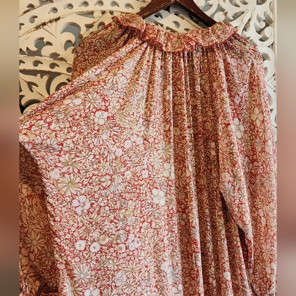 Free People Feeling Groovy Maxi Dress Red Combo M - Picture 14 of 15